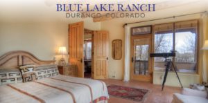 Beautiful luxurious bedroom in one of our suites at Blue Lake Ranch