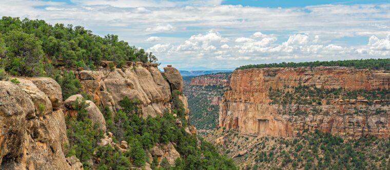 Beautiful valley scenery at Mesa Verde National Park